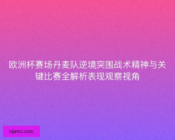欧洲杯赛场丹麦队逆境突围战术精神与关键比赛全解析表现观察视角